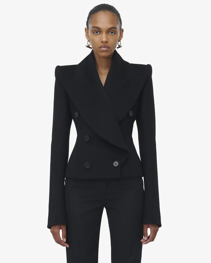 Alexander McQueen Cabanjacke mit Oversized-Revers - Item 818831QKAA41000 Schwarz