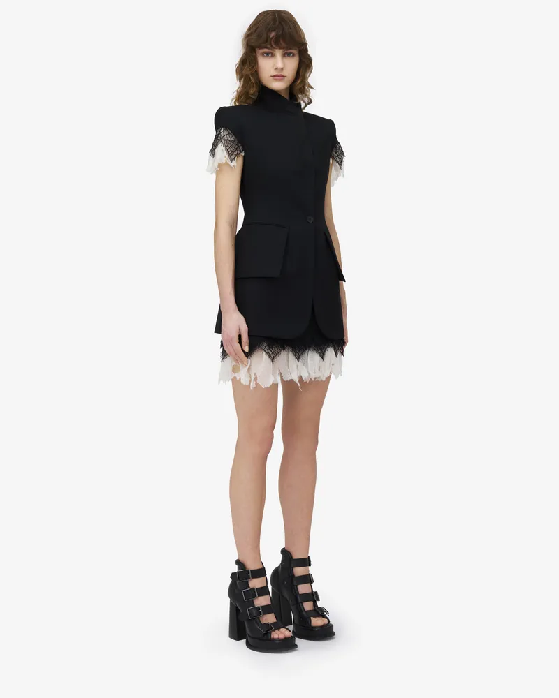 Alexander McQueen Minirock aus Spinnennetz-Spitze - Item 830083QJADK1000 Schwarz
