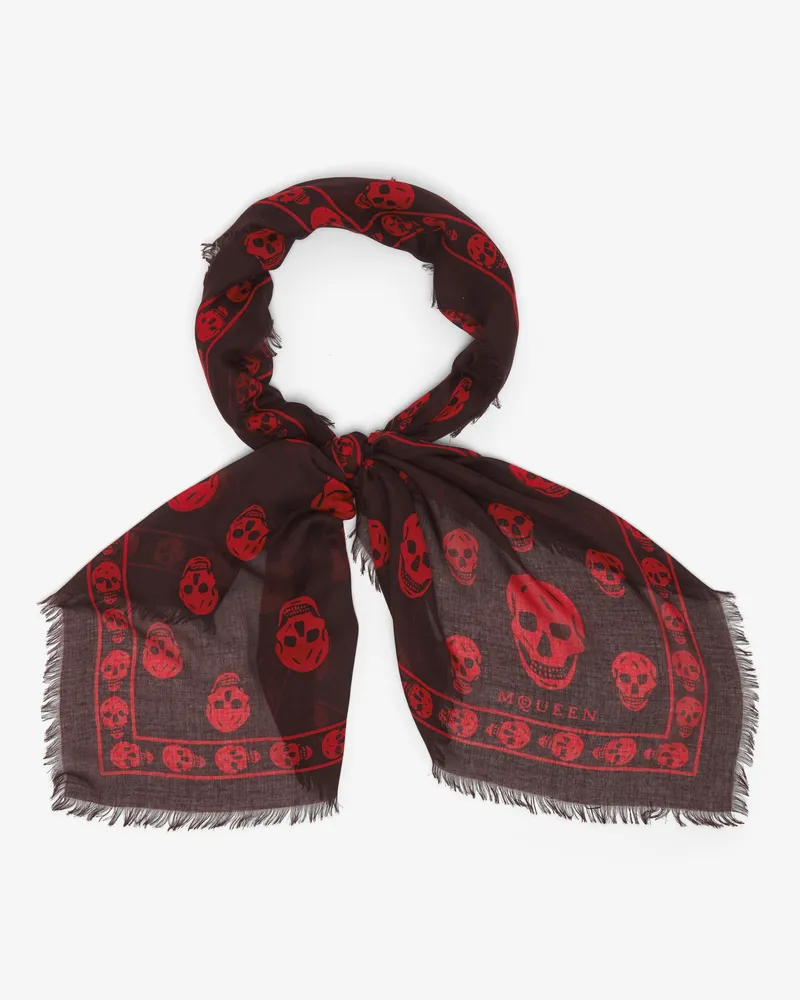 Alexander McQueen Klassischer Skull Schal - Item 8078894943Q6074 Dunkelrot