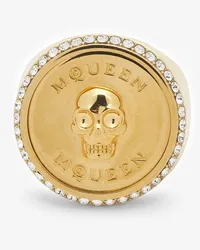 Alexander McQueen Sovereign Skull Ring Gold