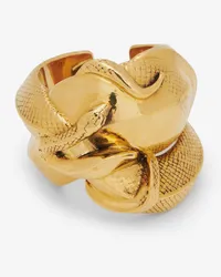 Alexander McQueen Ring mit Schlangendetail Antikgold