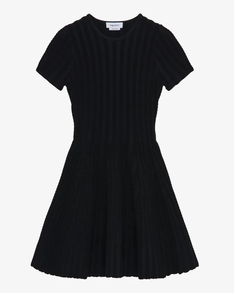 Alexander McQueen Minikleid mit Chenille-Streifen - Item 858252Q1BF21000 Schwarz