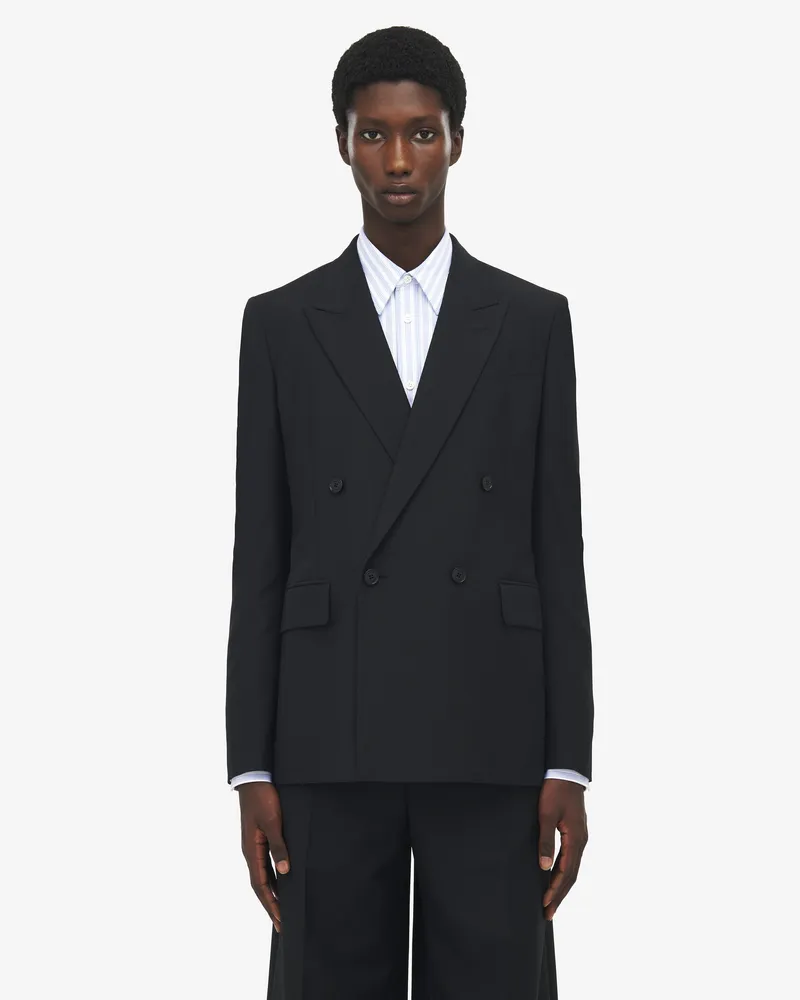 Alexander McQueen Zweireihige Couture-Jacke - Item 826353QUAAE1000 Schwarz