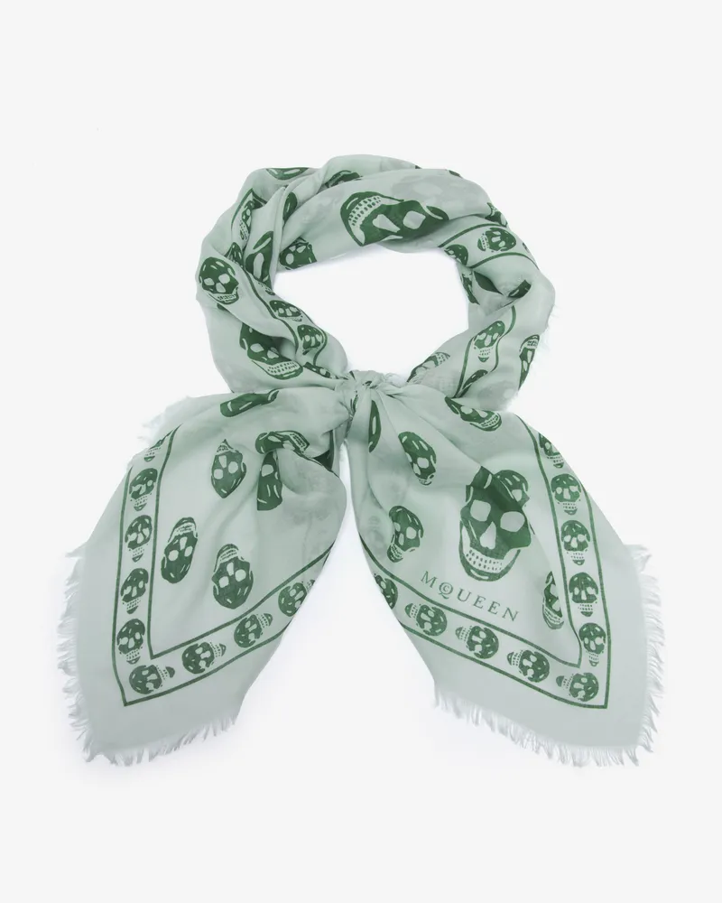 Alexander McQueen Klassisches Skull Foulard - Item 8078894943Q3966 Dunkelgrün