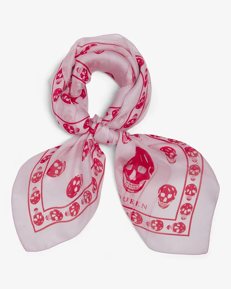 Alexander McQueen Classic Skull Foulard - Item 8078893052Q6974 Rosa
