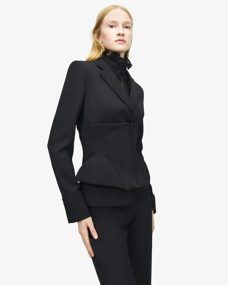 Alexander McQueen Korsett Jacke - Item 857751QJAAC1000 Schwarz