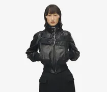 Lederjacke mit Gürteldetail - Item 848211Q5AP41000