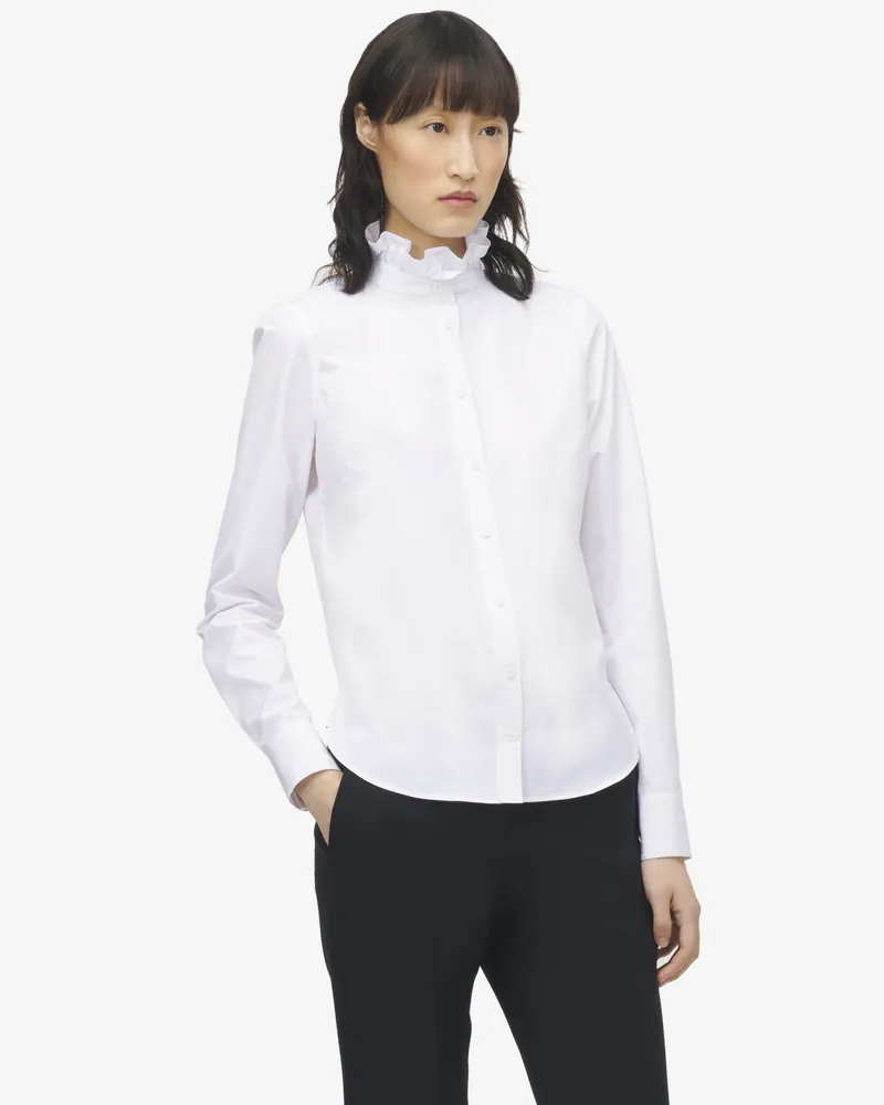 Alexander McQueen Hemd aus Popeline mit Rüschen am Kragen - Item 848944QAABT9000 Optical