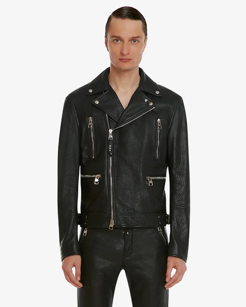 Alexander McQueen Bikerjacke McQueen Classic aus Leder - Item 626381Q5LDS1000 Schwarz