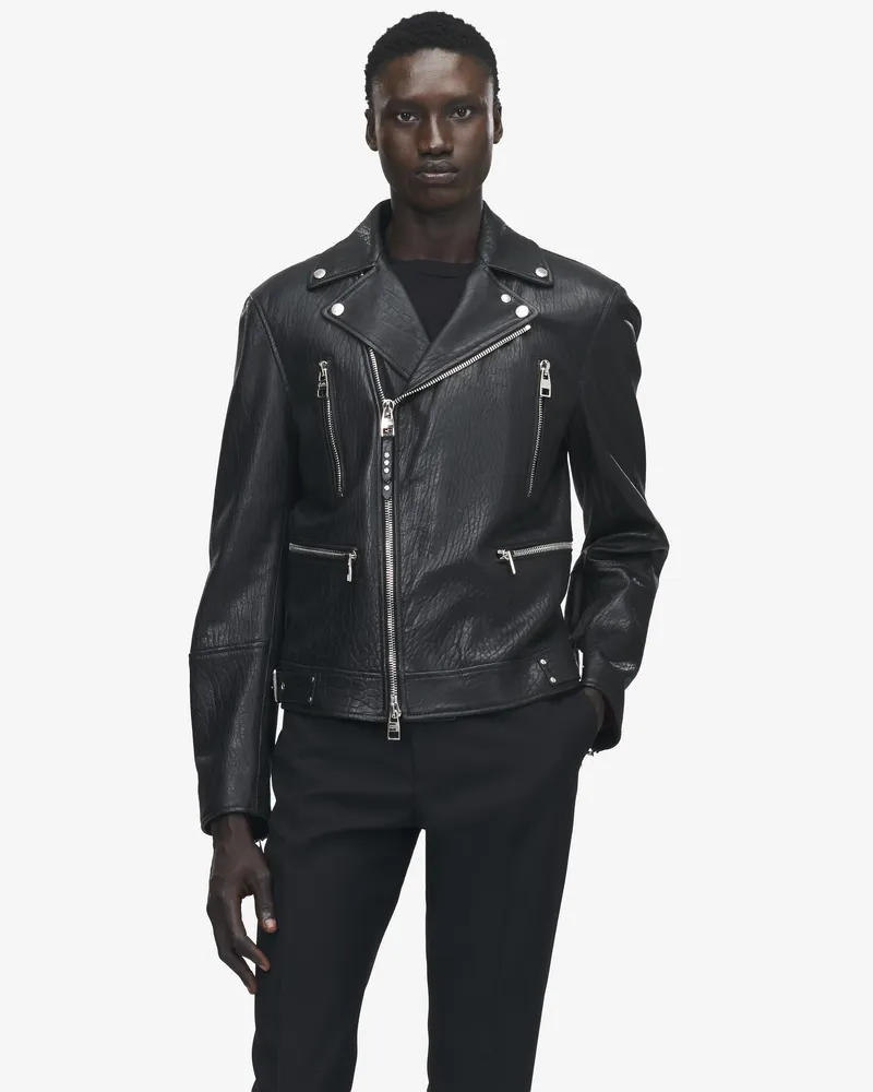 Alexander McQueen Bikerjacke McQueen Classic aus Leder - Item 626381Q5LDS1000 Schwarz