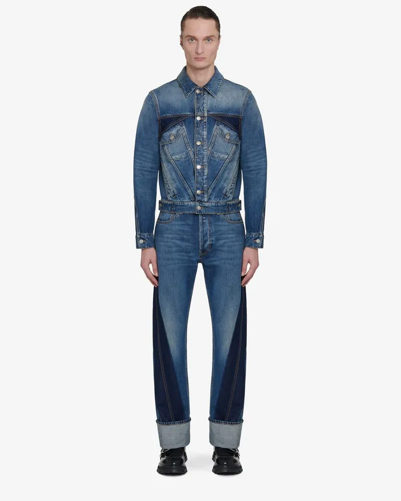 Alexander McQueen Jeans mit gedrehten Streifen Ausgewaschenes
