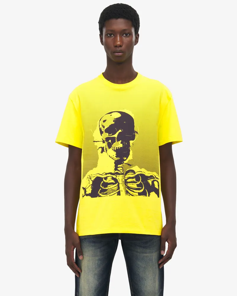 Alexander McQueen Skelett-T-Shirt - Item 839222QTADV0710 Zitronengelb
