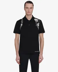 Alexander McQueen Poloshirt mit Pressed Flower-Gurt Schwarz