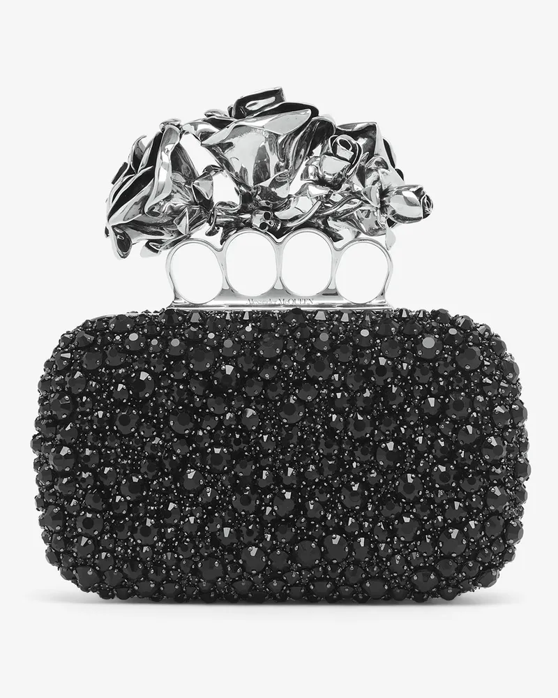 Alexander McQueen Knuckle Clutch mit Rosenverzierung - Item 835586KR7861000 Schwarz