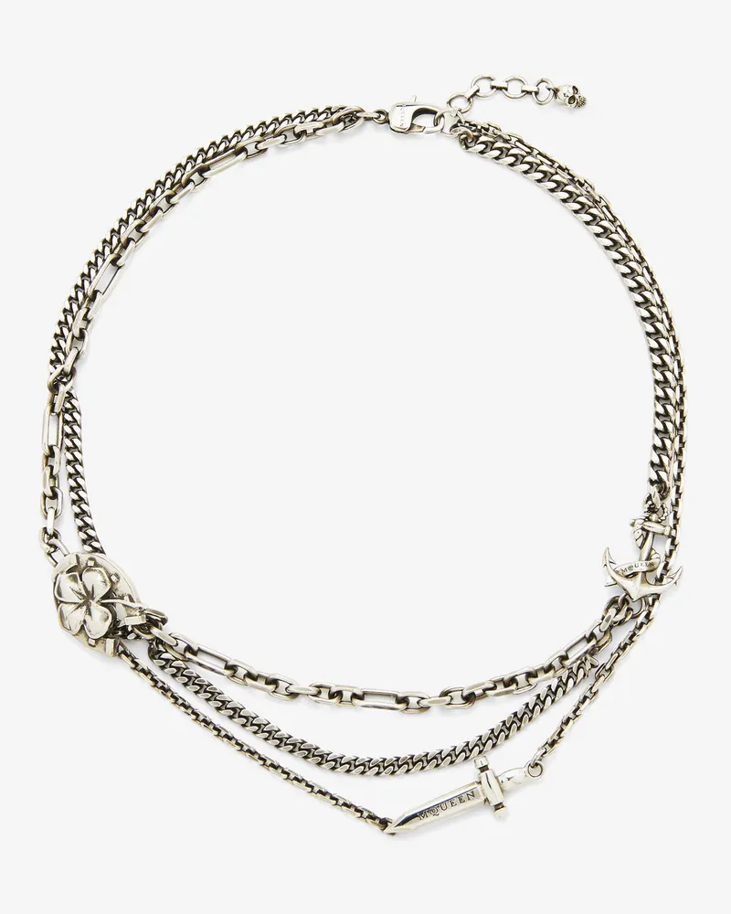 Alexander McQueen Accumulation Necklace - Item 836735J161N1500 Antiksilber