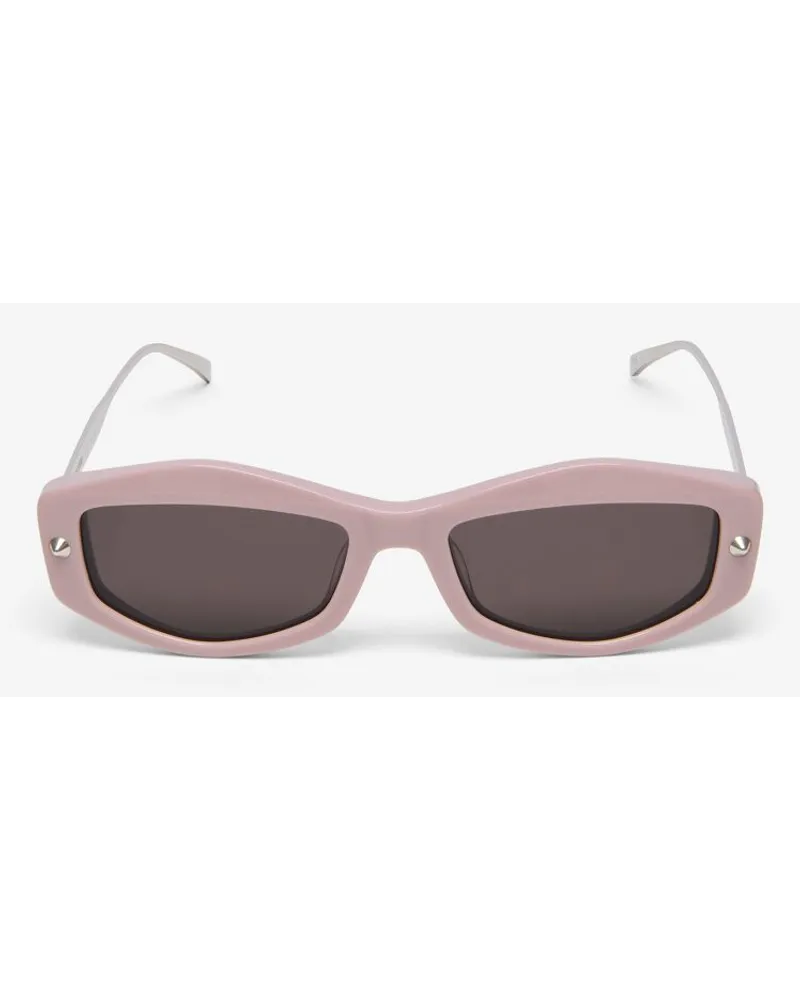Alexander McQueen Geometrische Sonnenbrille mit Spike-Nieten Pink