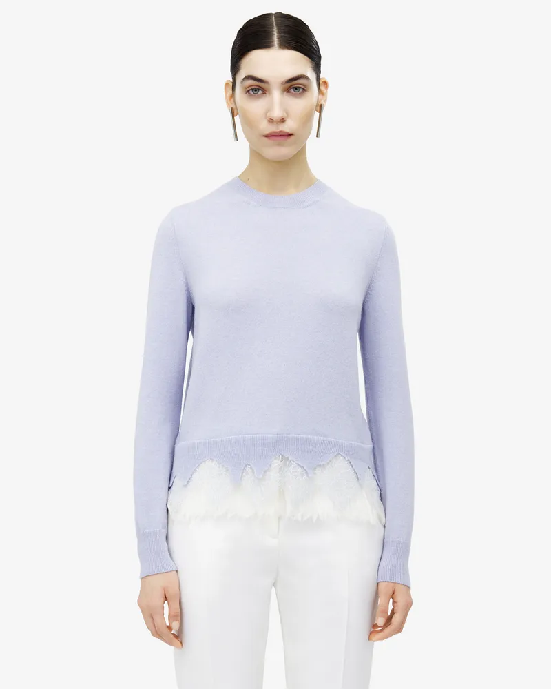 Alexander McQueen Pullover aus Spinnennetz-Spitze - Item 829288Q1BC84337 Hemd-blau