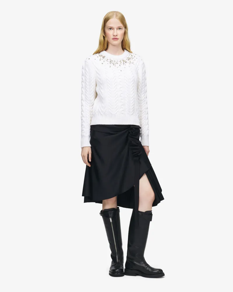 Alexander McQueen Asymmetrischer Rock mit Schleife ohne Falten - Item 854318QEAHJ1000 Schwarz