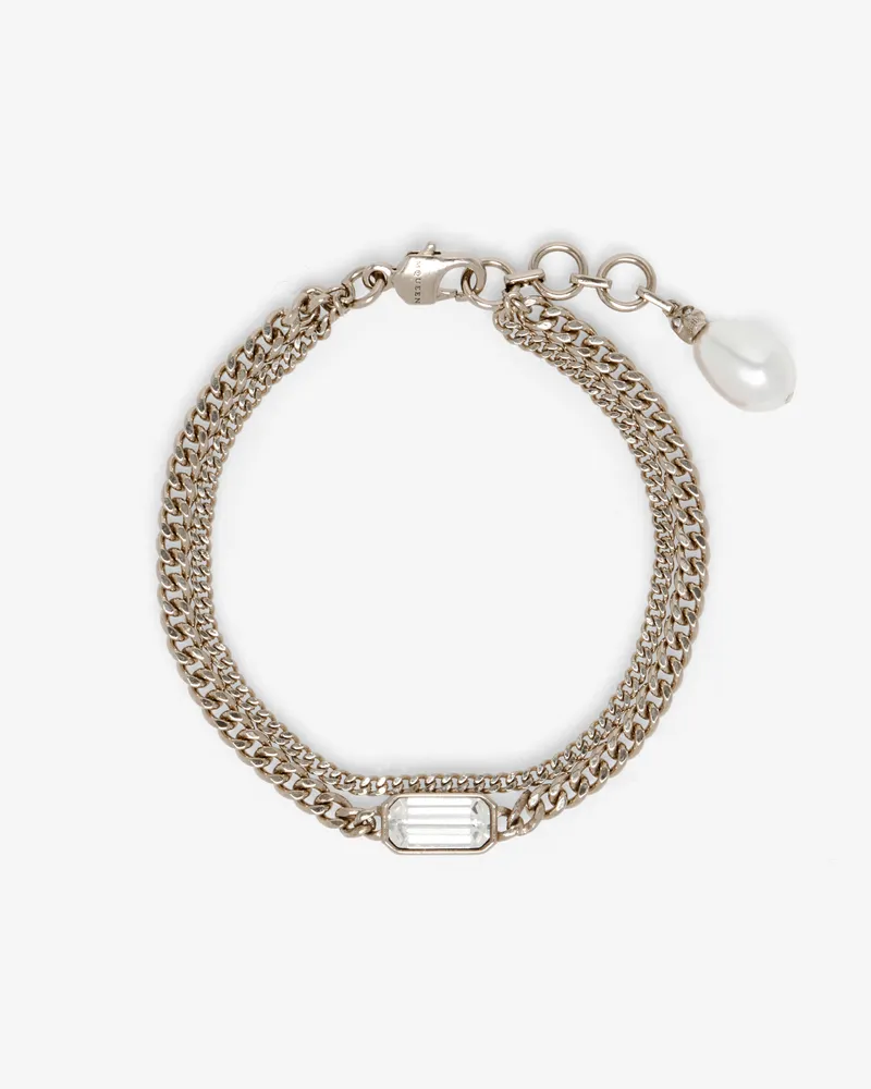 Alexander McQueen Skull & Kristall-Armband - Item 855293J161P1053 Blassgold