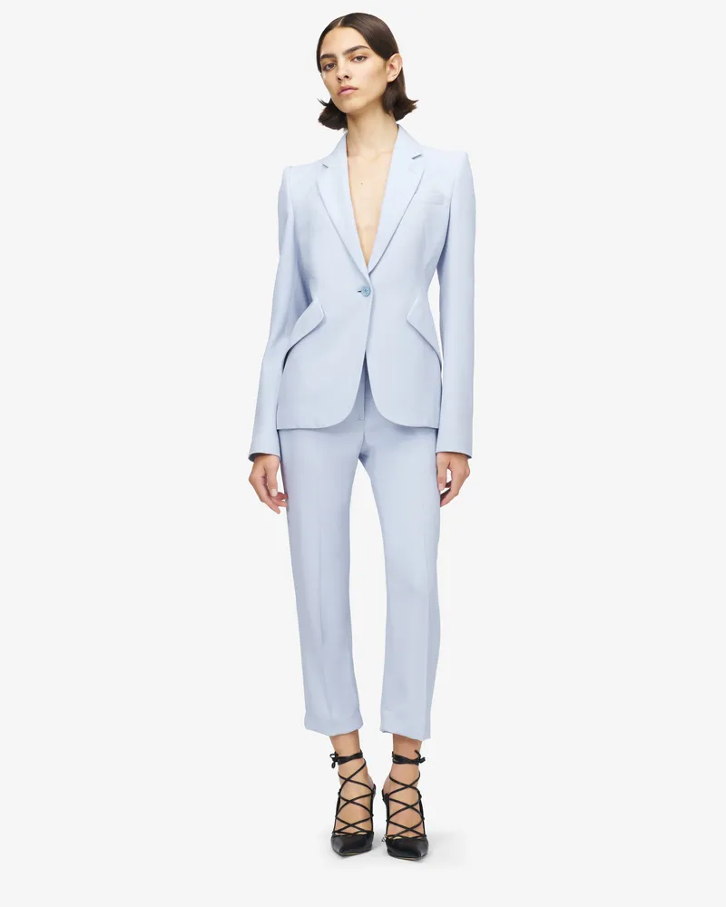 Alexander McQueen Gekürzte Couture-Hose - Item 857718QEAAA4602 Hellblau