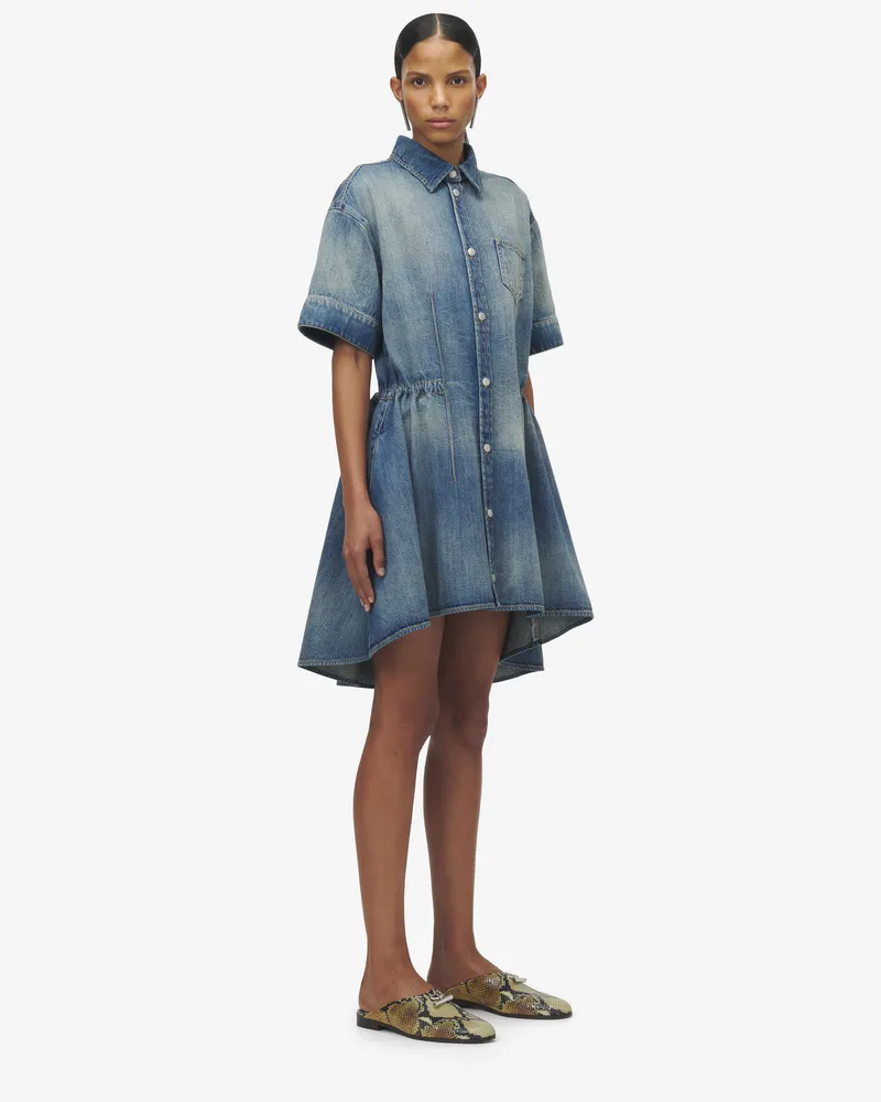 Alexander McQueen Stonewash Denim-Hemdkleid - Item 826757QMADH4315 Indigo