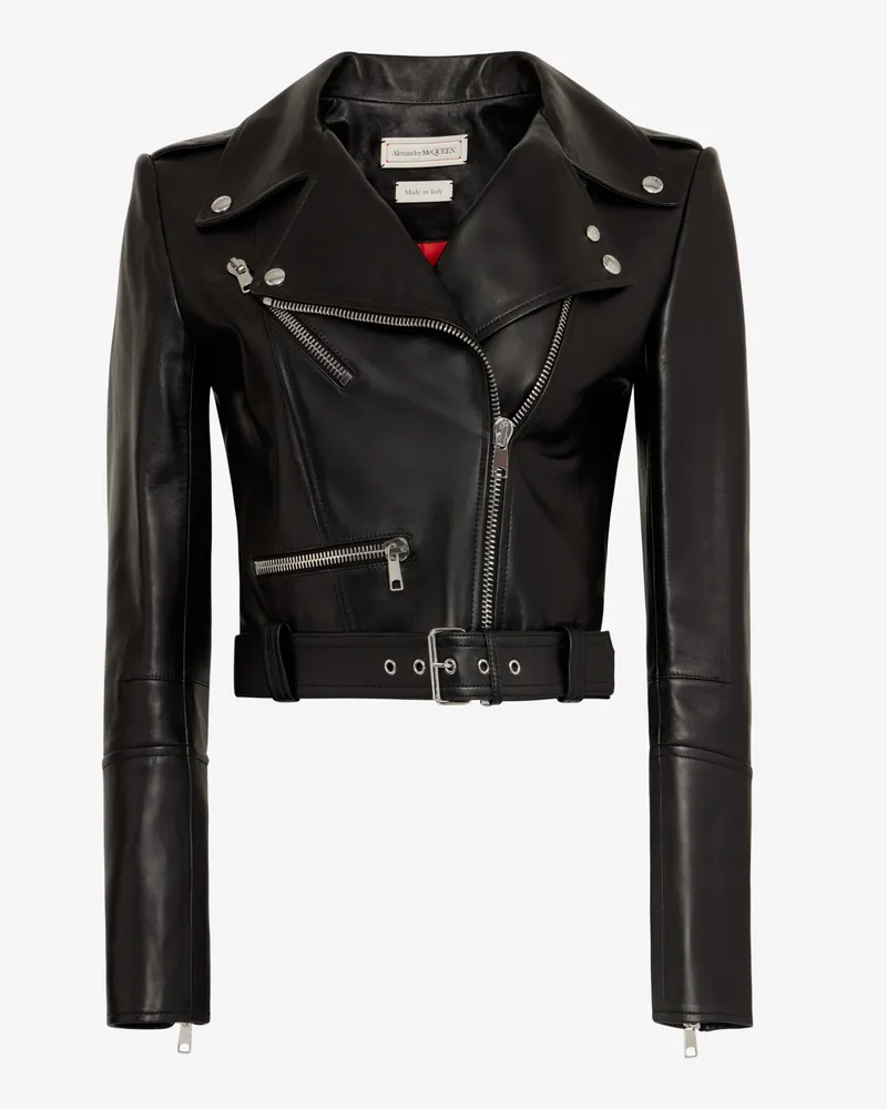Alexander McQueen Kurze Bikerjacke - Item 668451Q5AJF1000 Schwarz