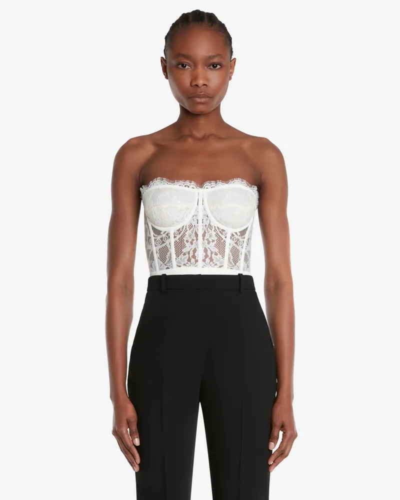 Alexander McQueen Geschnürte Corsage - Item 586959QEAAH9005 Weiss