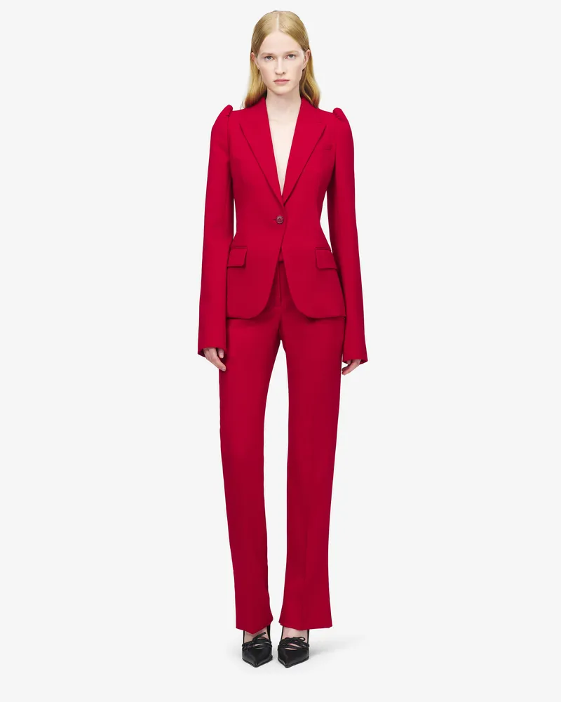 Alexander McQueen Grain De Poudre-Couture-Hose - Item 843646QJAAC6191 Karmin