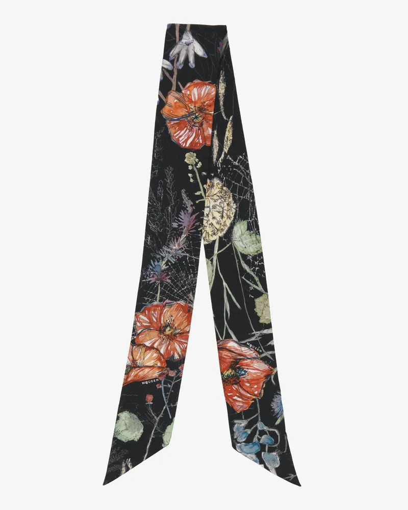 Alexander McQueen Spider Floral Schal - Item 8585303001Q1078 Schwarz