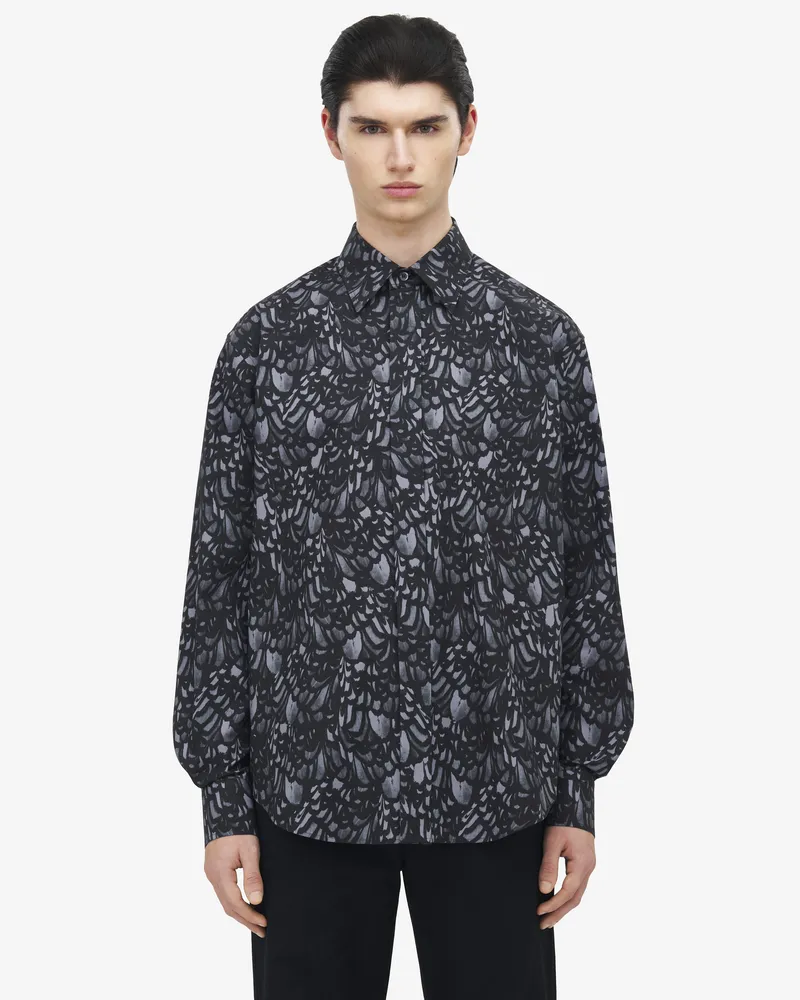 Alexander McQueen Lockeres Hemd mit Federdruck - Item 839256QOABH1000 Schwarz