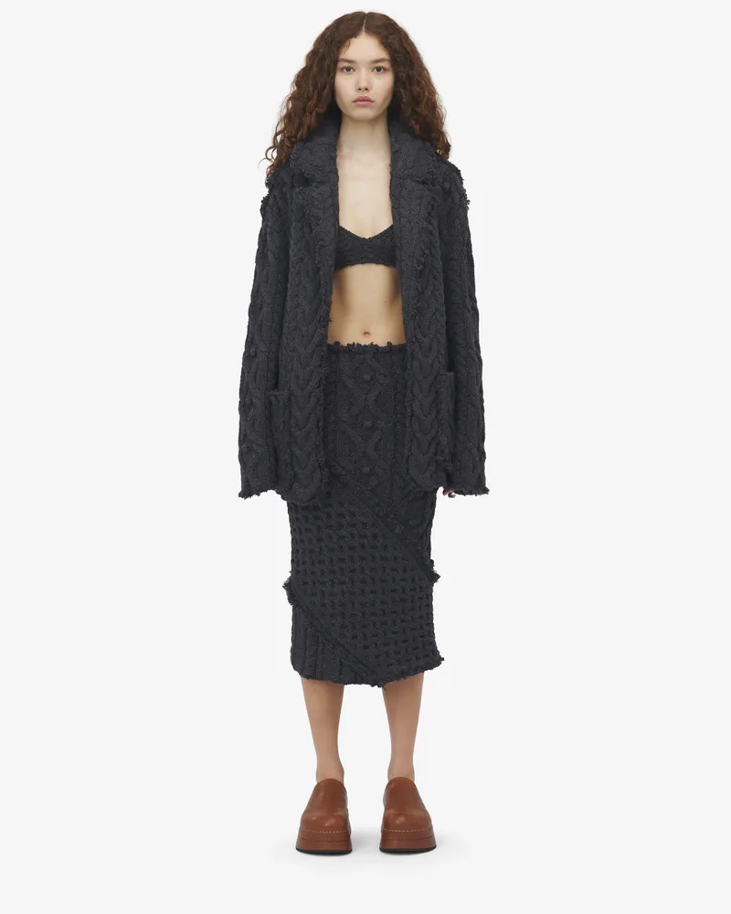 Alexander McQueen Oversized-Cardigan mit Zopfmuster Grau