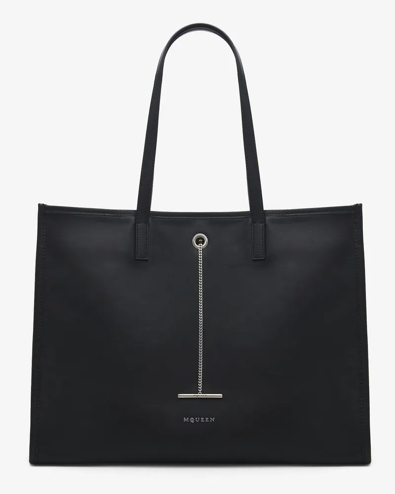 Alexander McQueen Tote Bag McQueen mit Anhänger - Item 8151841AAUN1000 Schwarz