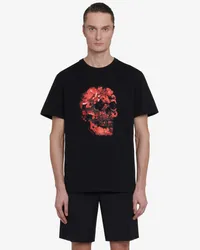 Alexander McQueen T-Shirt mit Wax Flower Skull-Print Schwarz