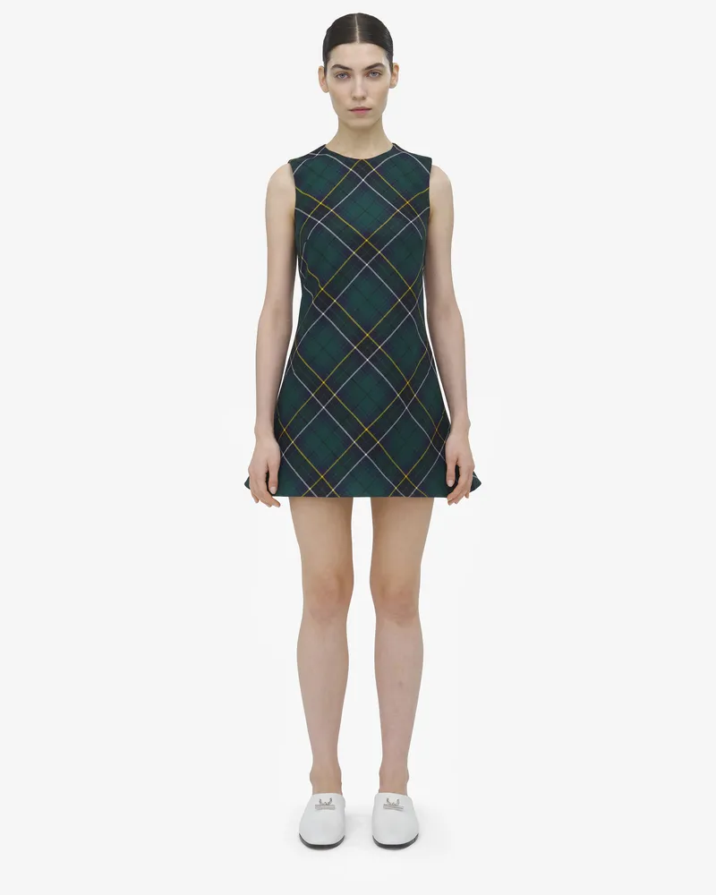Alexander McQueen Minikleid aus Wolltartan - Item 842930QJAFI4348 Marineblau