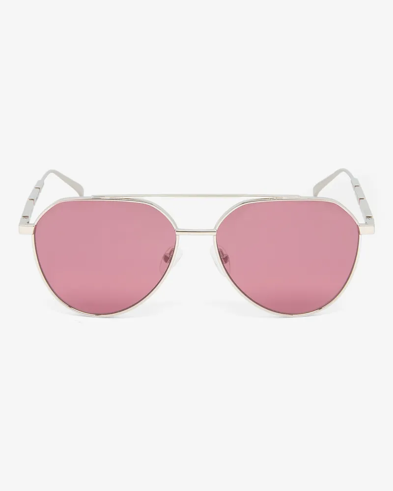 Alexander McQueen Piloten-Sonnenbrille mit Metallplakette - Item 810719I33301280 Burgunderrot