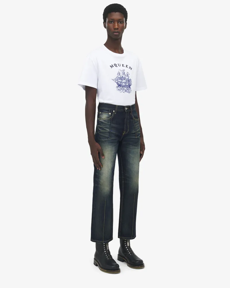 Alexander McQueen Denim-Jeans mit Abnähern - Item 826325QYABR4211 Ausgewaschenes