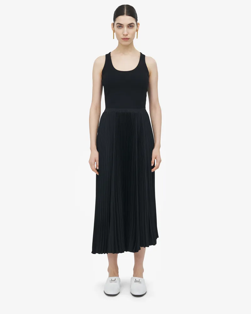 Alexander McQueen Midikleid aus Baumwoll-Rippstrick - Item 839725QLAER1000 Schwarz