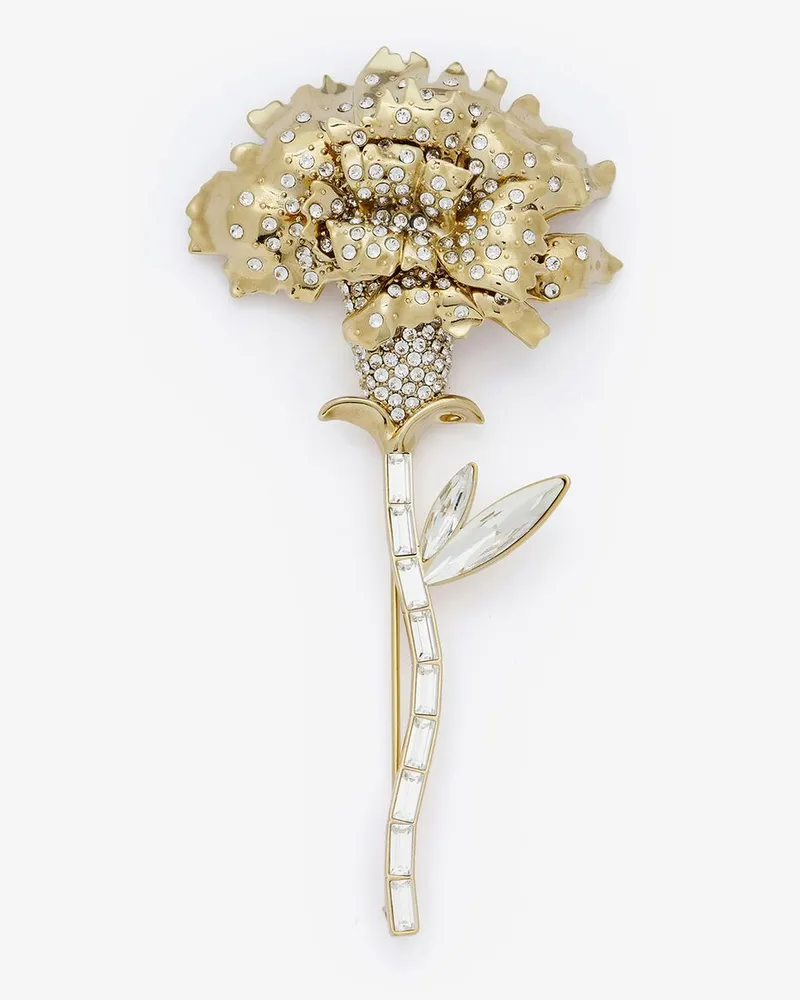 Alexander McQueen Carnation Sicherheitsnadel-Brosche - Item 846494J161C1035 Blassgold