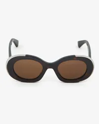 Alexander McQueen Die Grip ovale Sonnenbrille Havana