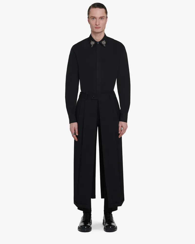 Alexander McQueen Geschlitzte Couture-Hose Schwarz