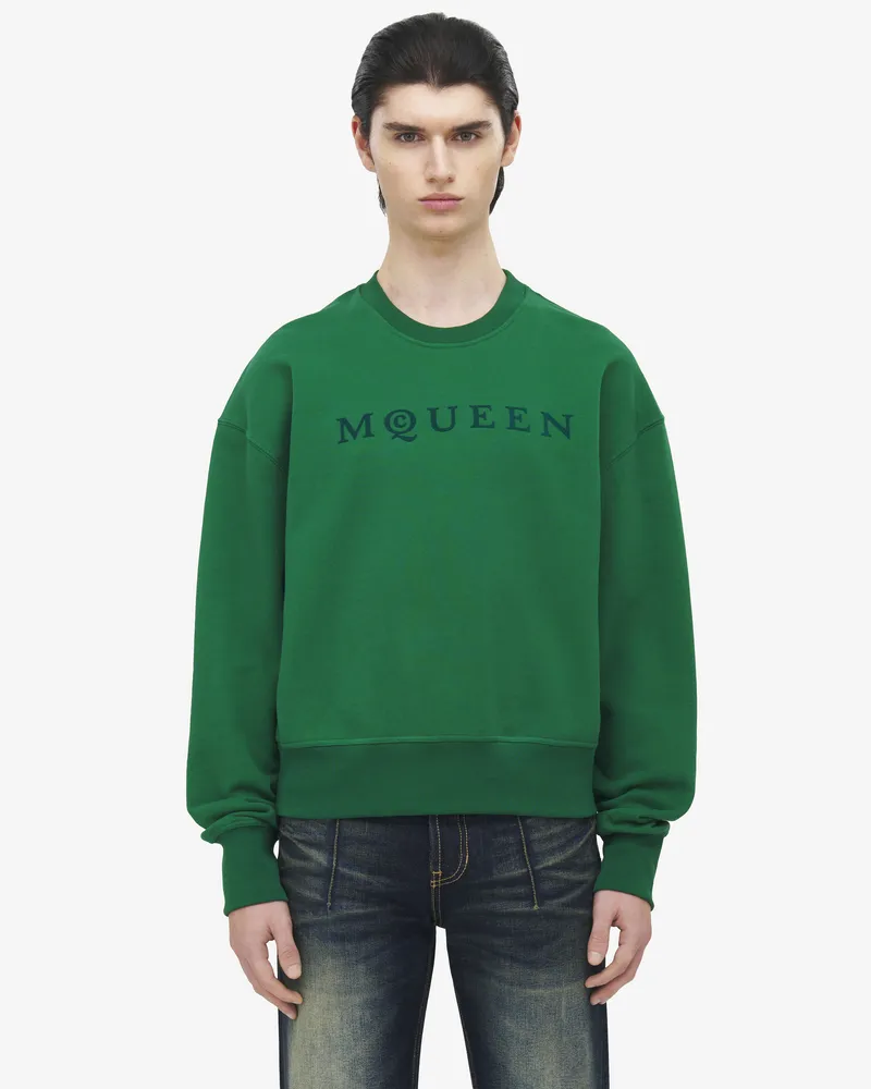 Alexander McQueen Sweatshirt mit McQueen Logo - Item 839216QTADU0310 Dunkelgrün