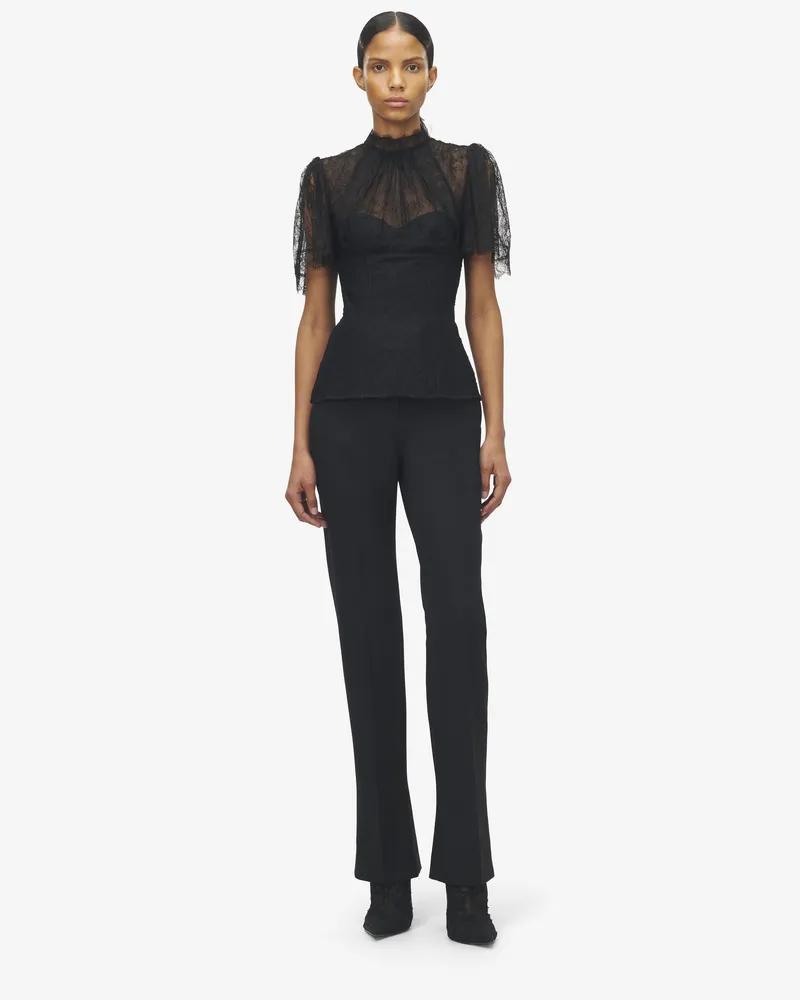 Alexander McQueen Couture-Hose aus Wollgabardine - Item 843646QJAFK1000 Schwarz