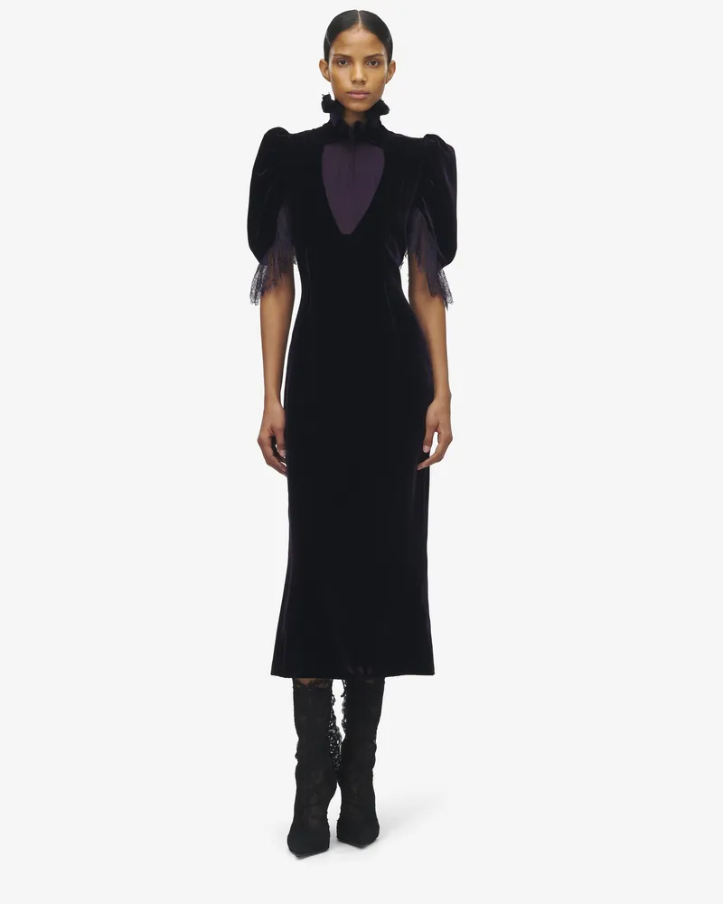 Alexander McQueen Abendkleid aus fließendem Samt - Item 843785QEAGW5144 Violett