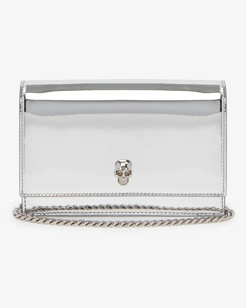 Alexander McQueen Kleine Skull Tasche Silber