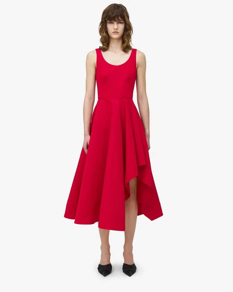 Alexander McQueen Asymmetrisches Drapé-Kleid - Item 830101QEACM6615 Passionsrot