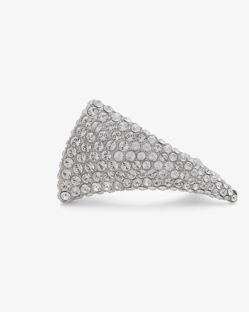 Alexander McQueen Juwelenbesetzter Ring mit Tiger Claw-Motiv - Item 810766J161N1021 Palladium