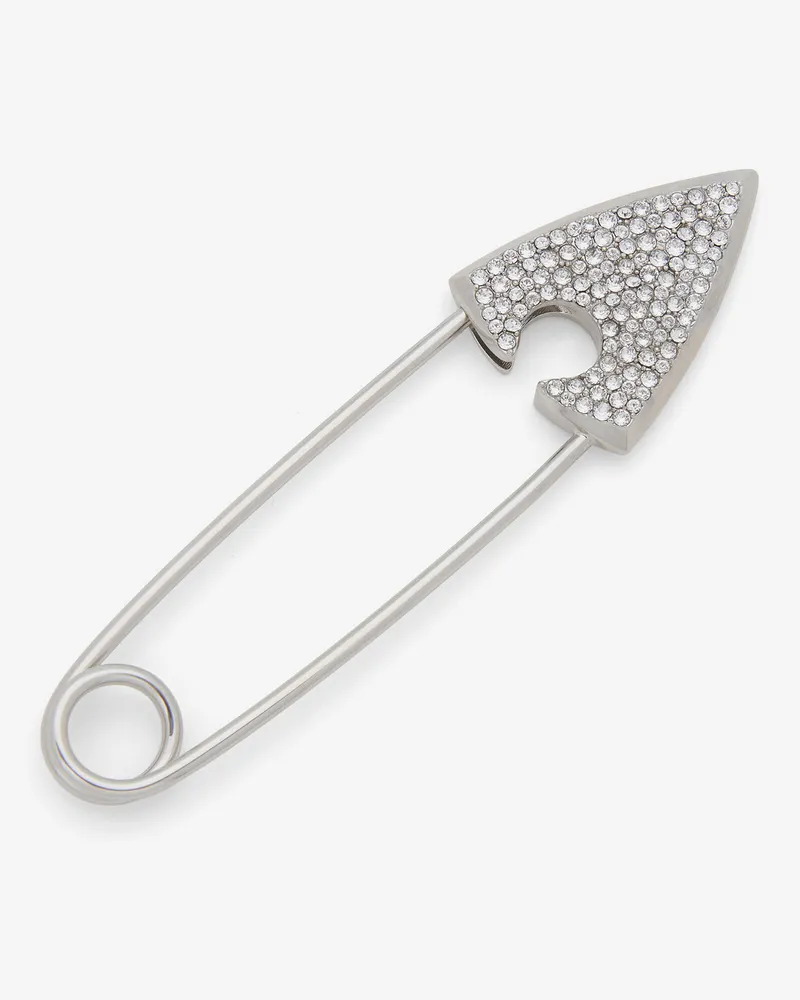 Alexander McQueen Juwelenbesetzte Arrow Sicherheitsnadel-Brosche - Item 813123J161N1021 Palladium
