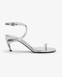 Alexander McQueen Armadillo Sandale mit Metallsteg Silber