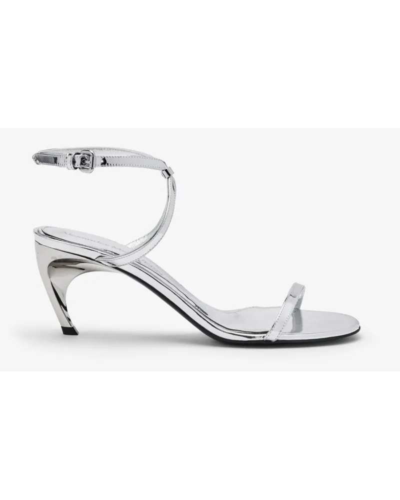 Alexander McQueen Armadillo Sandale mit Metallsteg Silber
