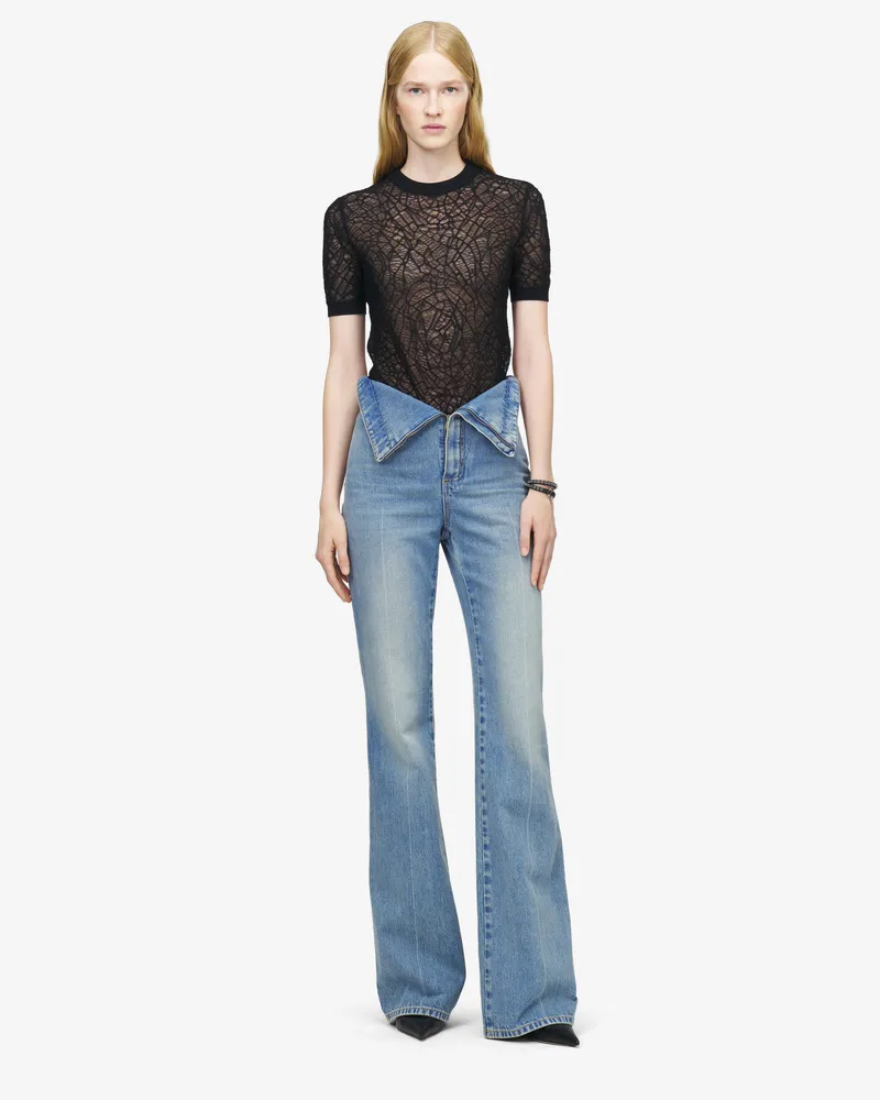 Alexander McQueen Jeans mit umgeschlagener Taille - Item 857092QMAD04383 Ausgewaschenes
